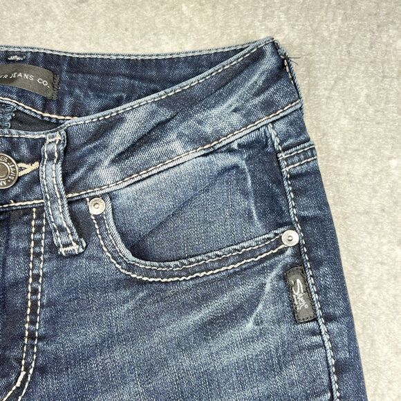 Silver Jeans Co. Women's Size W25/L31 Suki Slim Boot Cut Dark Wash Denim Jeans - Picture 4 of 13